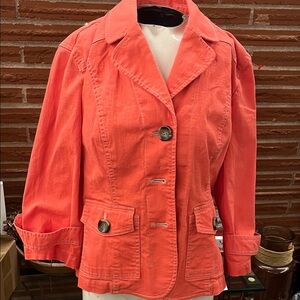 Coldwater Creek Vibrant Coral Blazer
  Like dark ping look  one orange light